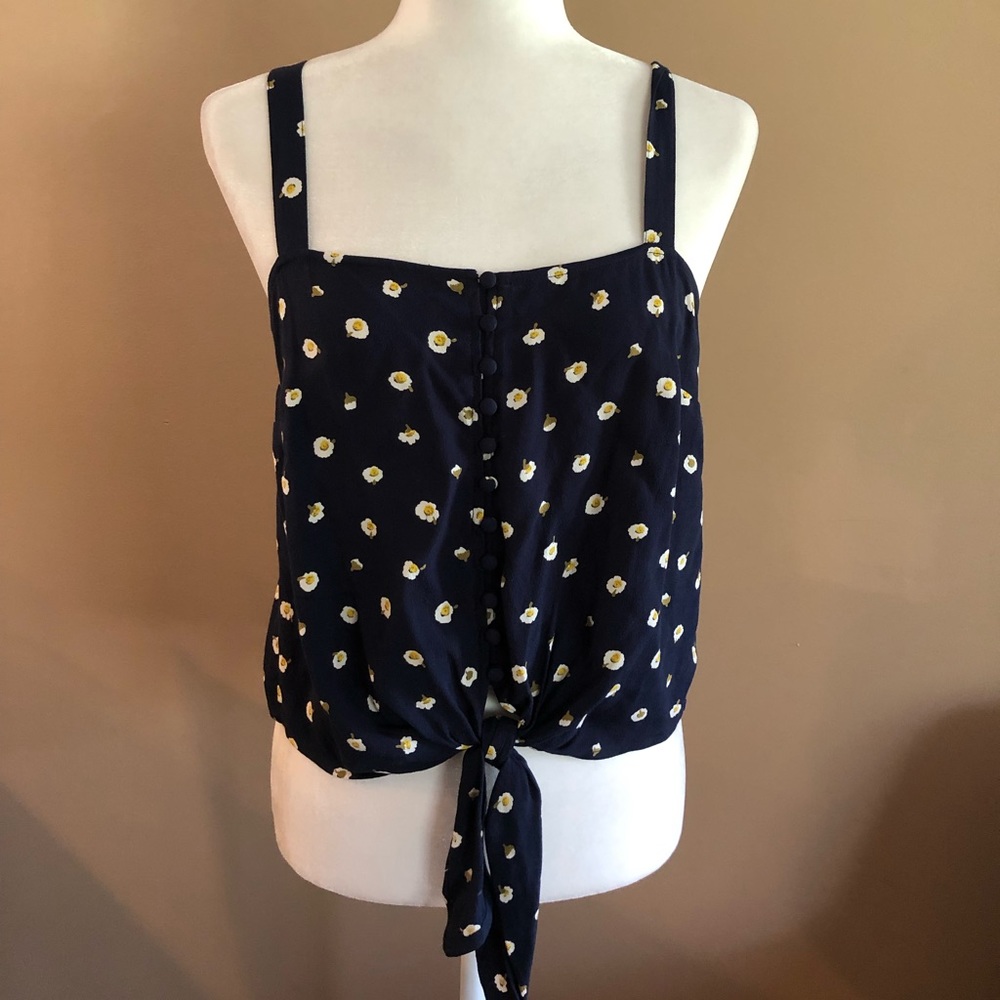 Madewell Navy Floral Tank, Size S